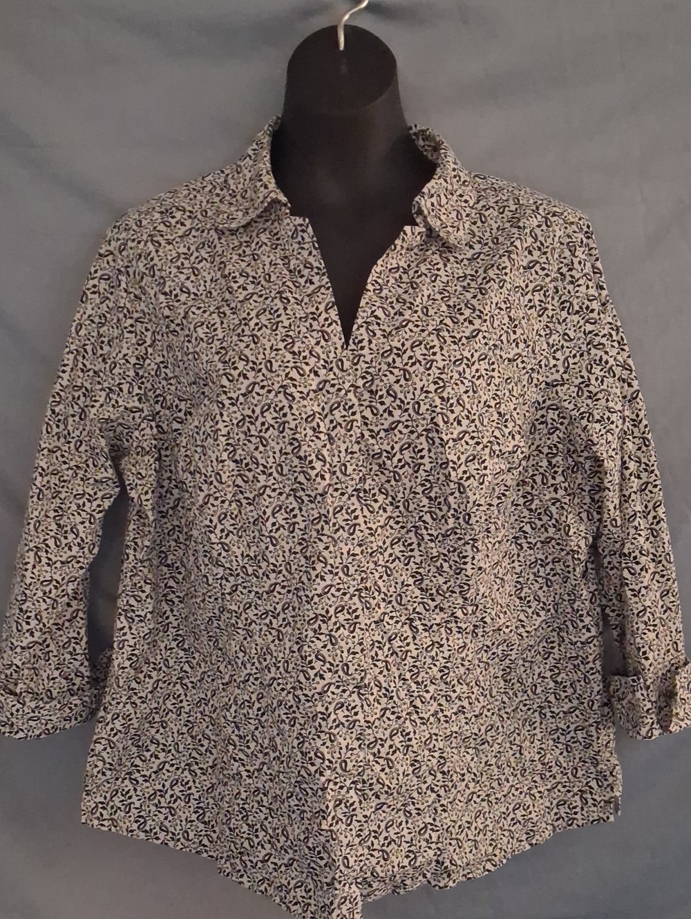 Croft & Barrow Women's Printed Casual Button-Down Shirt Size 1X